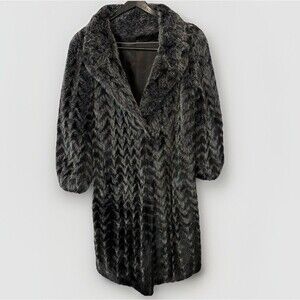 Elegant Black Faux Fur Coat